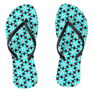 Tongs Fléaux Turquoise Bleu et Noir