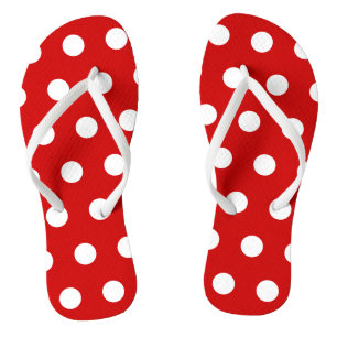 Tongs Flèches à points polka rouges et blancs