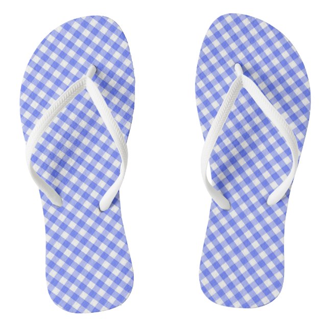 Tongs Flèches de conception En vichy bleu ciel (Semelle)