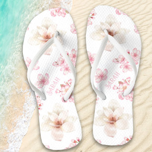 Tongs Fleur de cerisier rose Flip Name Flore