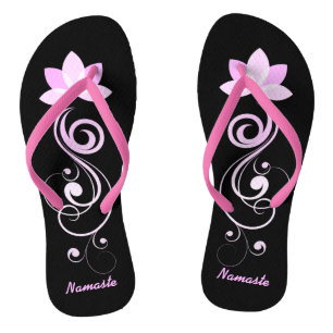 Tongs Fleur de lotus rose et blanc