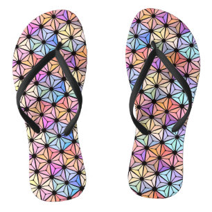 Tongs Fleur de vitrail multicolore