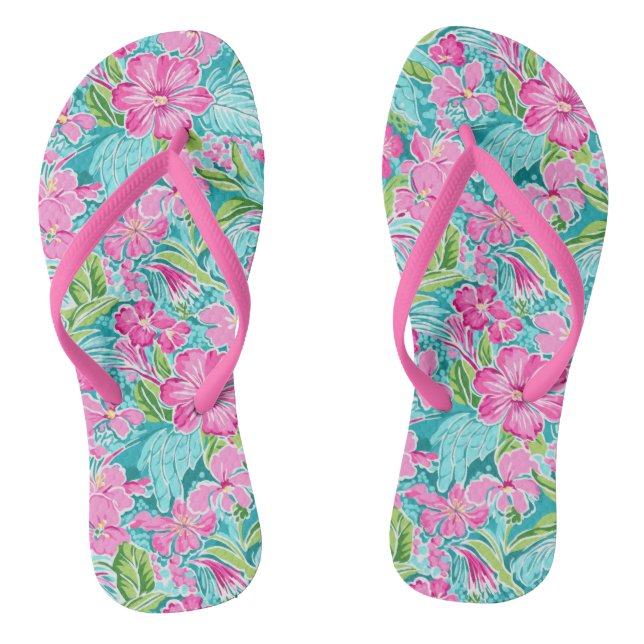 Tongs Fleur d'Hibiscus Tropical Chic  (Semelle)