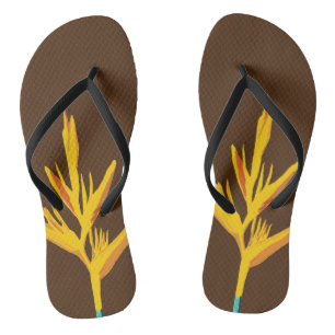 Tongs Fleur exotique jaune