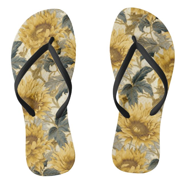 Tongs Fleur Motif de tournesol (Semelle)