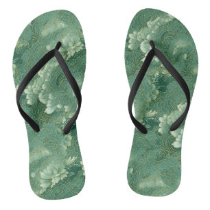 Tongs Fleur Motif paradisiaque Jade Chiyogami