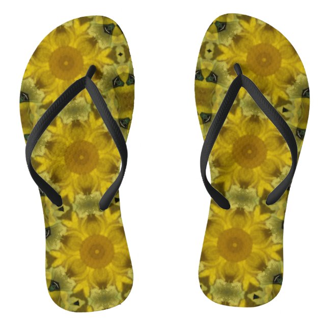 Tongs Fleur soleil éclate dorée (Semelle)