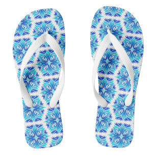 Tongs Fleurs Bleues, Motif De Fleurs, Motif Floral
