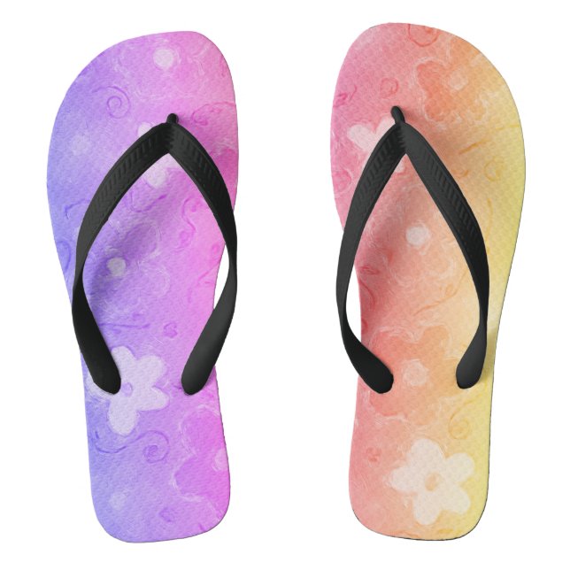 Tongs Fleurs colorées défraîchies (Semelle)