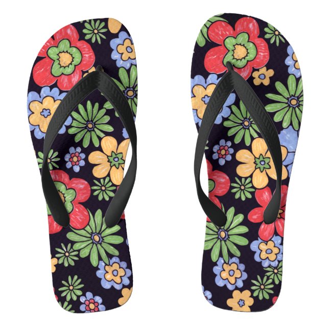 Tongs Fleurs colorées personnalisées (Semelle)