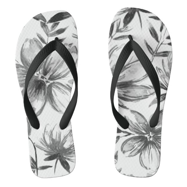 Tongs Fleurs d'aquarelle rouge 4 (Semelle)