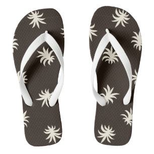 Tongs Fleurs Noir Blanc Blender Été Tropical Lumineux