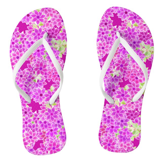 Tongs Fleurs pourpres, lavande et prune, arrière - plan  (Semelle)
