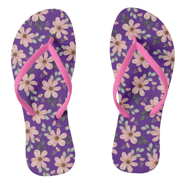 Tongs fleurs rose motif (Semelle)