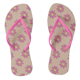 Tongs Fleurs roses