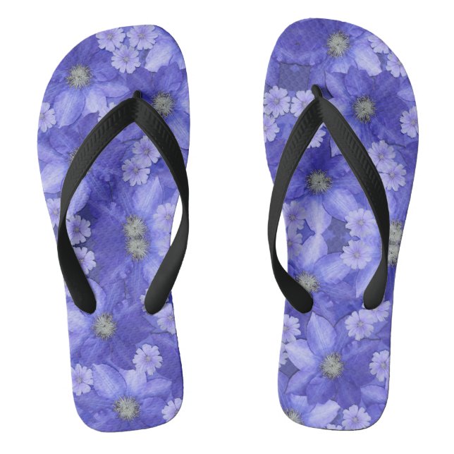 Tongs Fleurs violettes (Semelle)