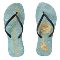 Flip-Flops adultes "Gold Dolphin maman et bébé"