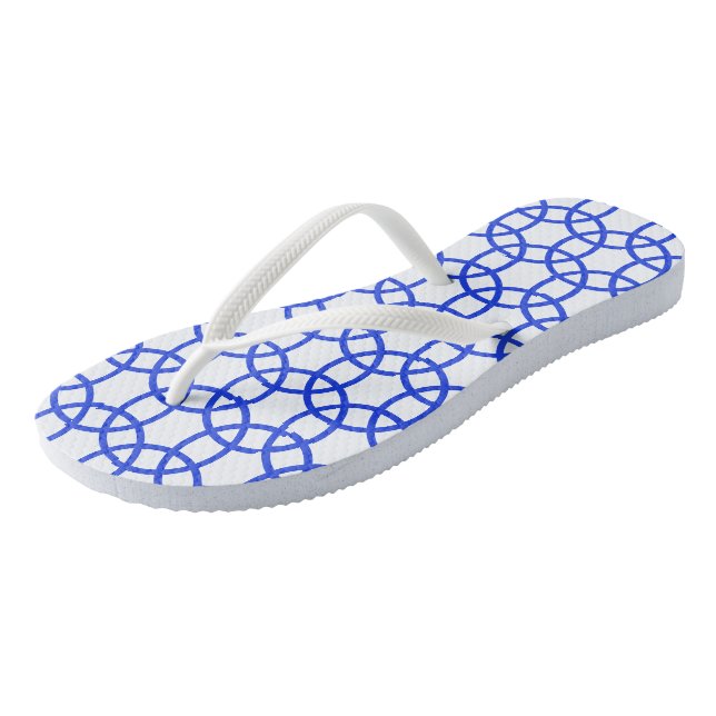 Tongs Flip Flops - Chevauchement des cercles bleus (Incliné)
