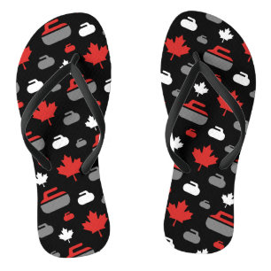 Tongs Flip Flops de Canada Curling Rocks