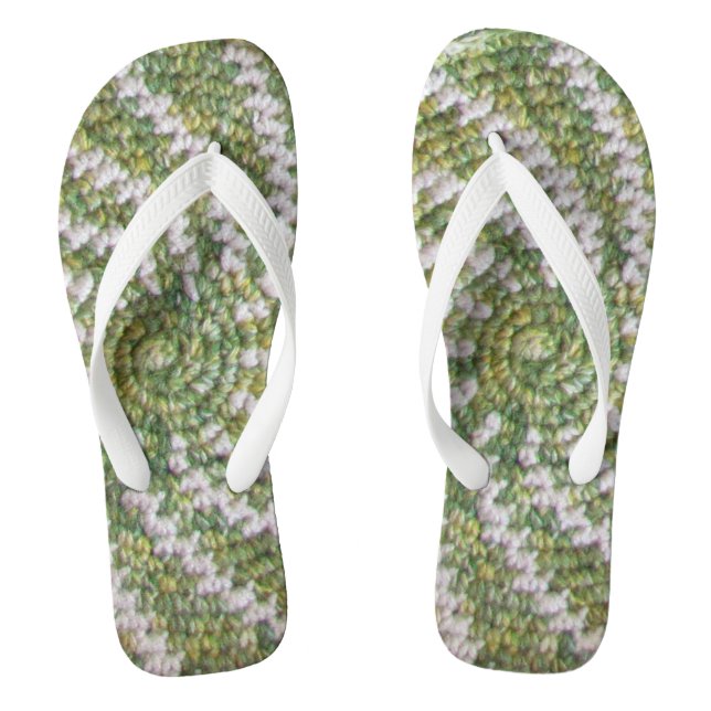 Tongs Flip Flops - Spirale blanche sur vert (Semelle)