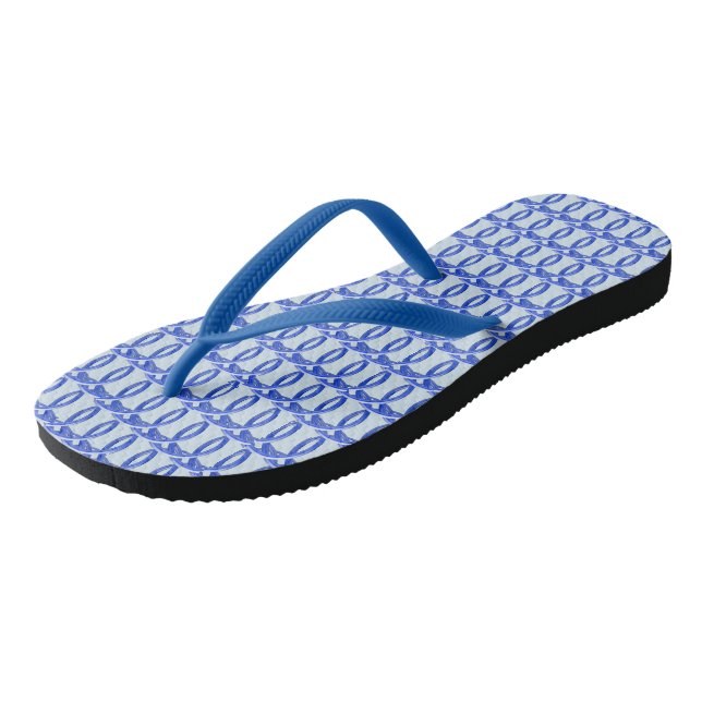Tongs Flop - Motif en osier bleu (Incliné)