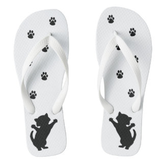 Tongs Flops en silhouette de chaton en jeu
