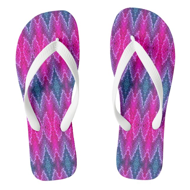 Tongs Flops - Kaleidoscope en rose et bleu (Semelle)