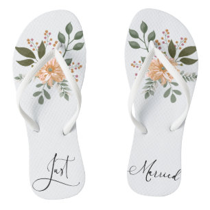 Tongs Floral été "juste marié"