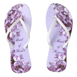 Tongs Floral Lilac Fleurs Mariage Maid of Honor