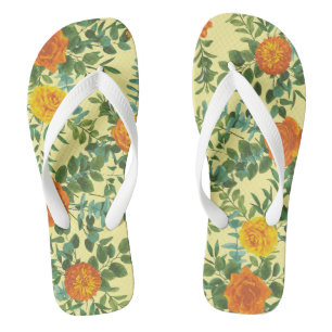 Tongs Floral Mariage orange jaune