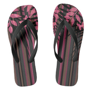 Tongs Floral, rayé, rétro
