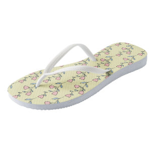 Tongs Floral rose jaune