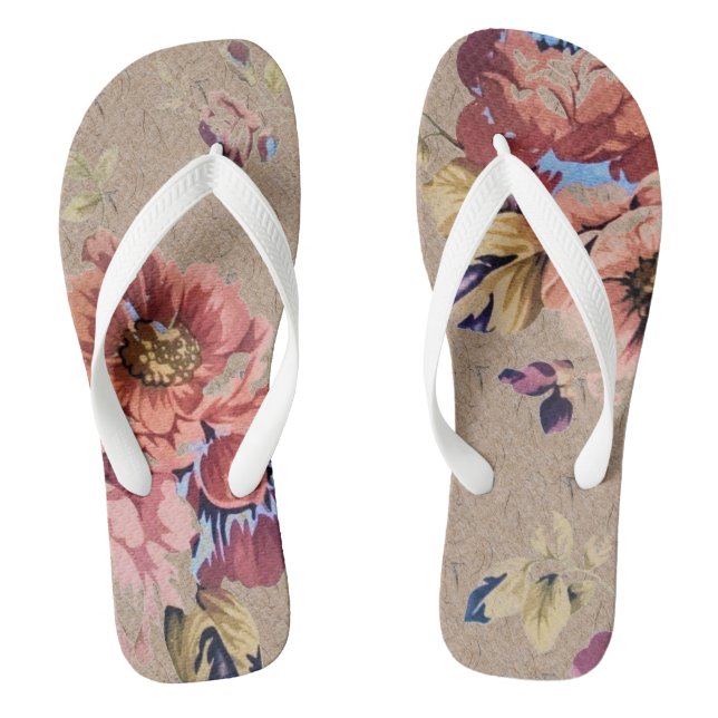 Tongs Floral rustique vintage (Semelle)