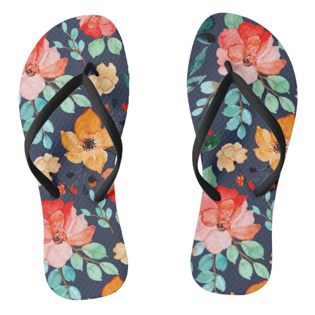 Tongs Floral Surface Motif - Mode Printemps Décoratif (Semelle)