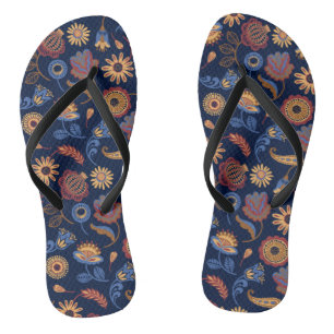 Tongs Folk Rustique Floral