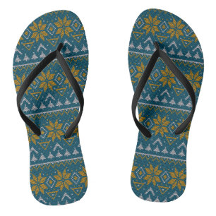 Tongs Folk traditionnel tribal abstrait ornemental patte