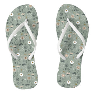 Tongs Forêt Florale Sage Green