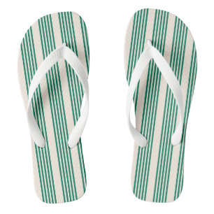 Tongs Forêt vert et beige cinq bandes motif