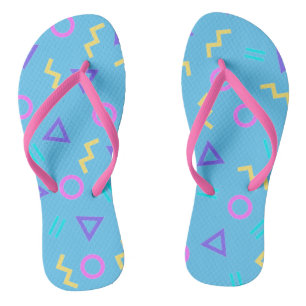 Tongs Formes géométriques de couleur Motif Flip Flops
