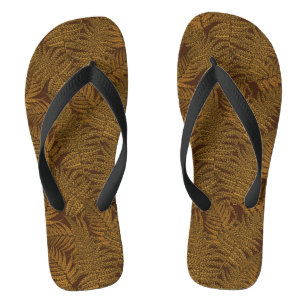 Tongs Foule automnale sur brun