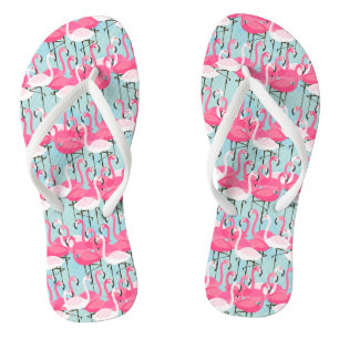 Tongs Foule rose et blanche des Flamants roses