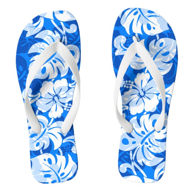 Tongs Frontière de Kalakaua Hibiscus hawaïen Royal Blue (Semelle)