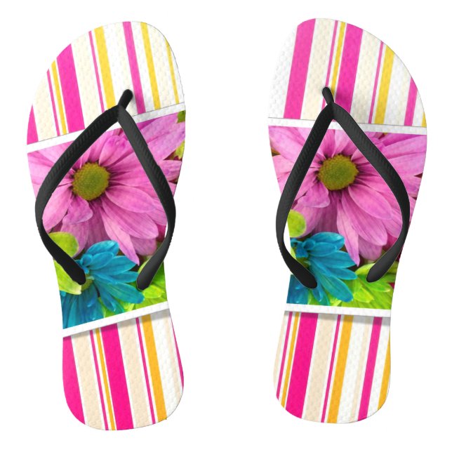 Tongs Frottis à bandes florales (Semelle)