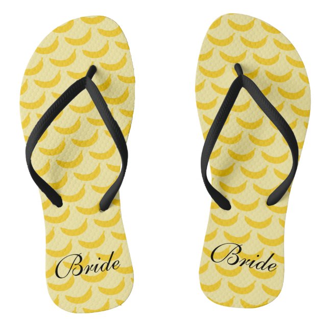 Tongs Fruits de banane jaune motif nom personnalisé tong (Semelle)