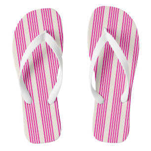 Tongs Fuchsia et beige cinq rayures motif