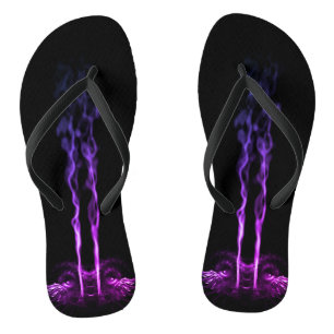 Tongs Fumée de dragon noir et violet