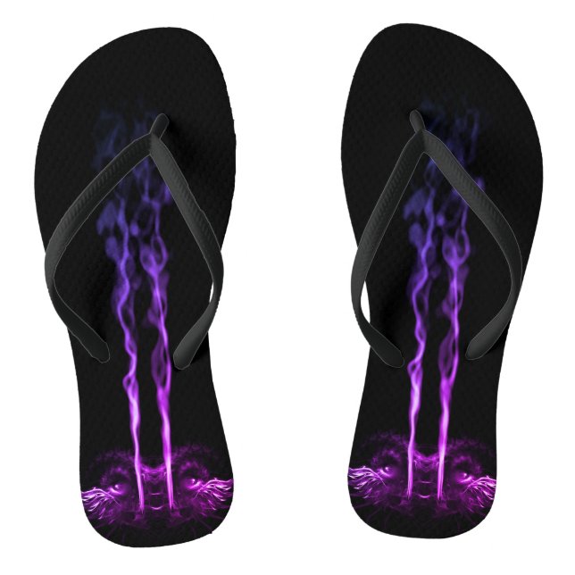 Tongs Fumée de dragon noir et violet (Semelle)