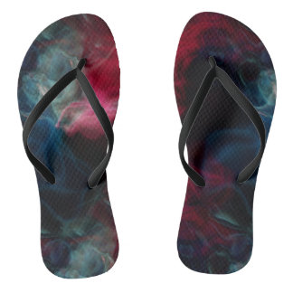 Tongs fumée rose et bleue abstraite