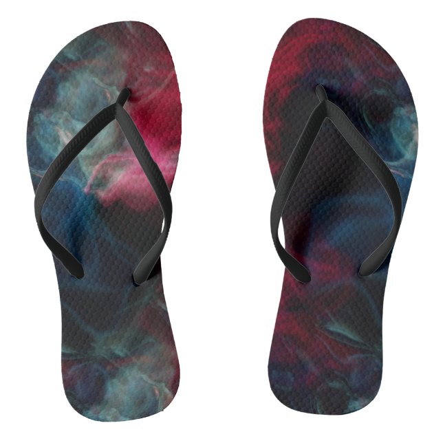 Tongs fumée rose et bleue abstraite (Semelle)