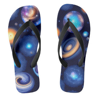 Tongs Galaxy Planètes Ciel noir